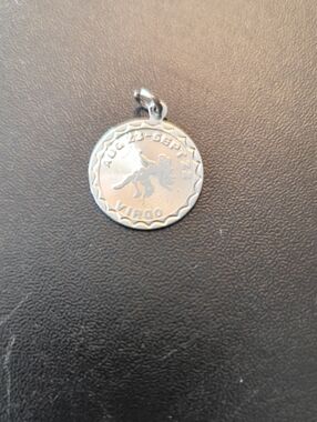 Vintage 70s Sterling Silver Virgo Pendant.